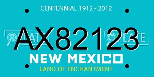 AX82123 New Mexico License Plate