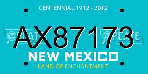 AX87173 New Mexico License Plate