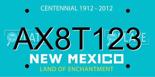 AX8T123 New Mexico License Plate