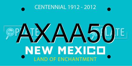 AXAA50 New Mexico License Plate