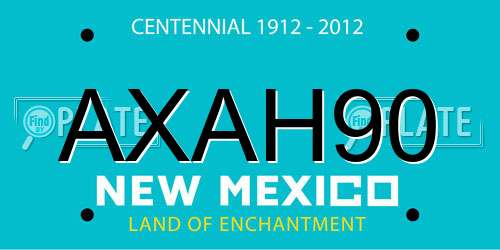 AXAH90 New Mexico License Plate
