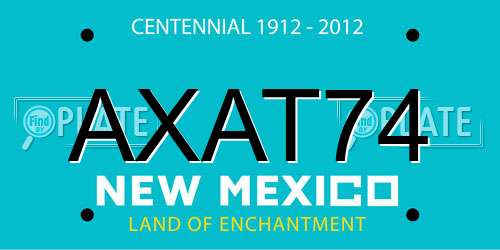 AXAT74 New Mexico License Plate