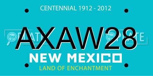 AXAW28 New Mexico License Plate