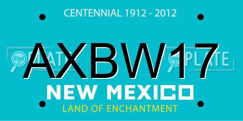 AXBW17 New Mexico License Plate