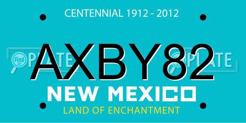 AXBY82 New Mexico License Plate