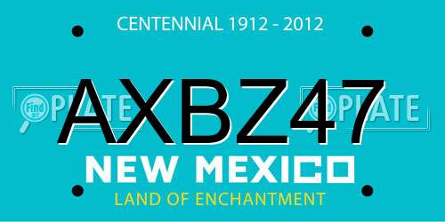AXBZ47 New Mexico License Plate