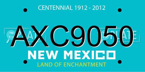 AXC9050 New Mexico License Plate