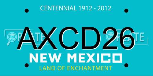 AXCD26 New Mexico License Plate