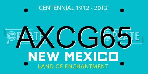 AXCG65 New Mexico License Plate