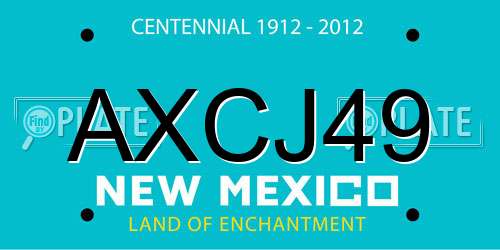 AXCJ49 New Mexico License Plate