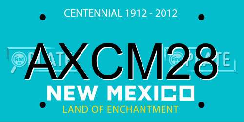 AXCM28 New Mexico License Plate