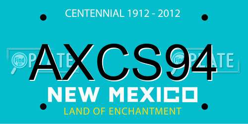 AXCS94 New Mexico License Plate