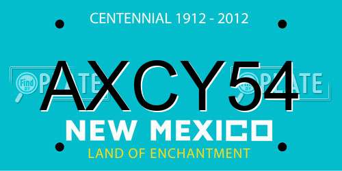 AXCY54 New Mexico License Plate