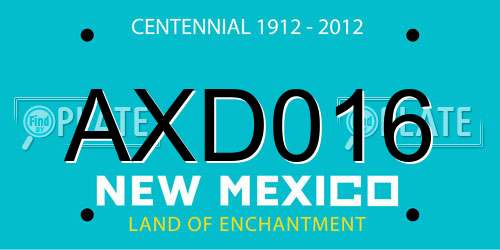 AXD016 New Mexico License Plate