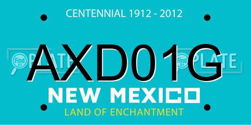 AXD01G New Mexico License Plate