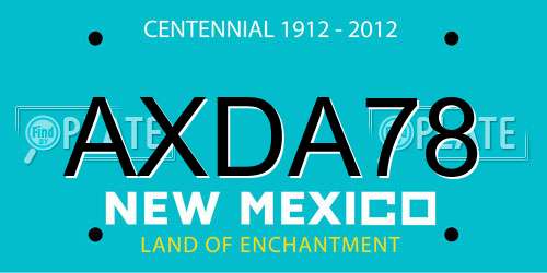 AXDA78 New Mexico License Plate