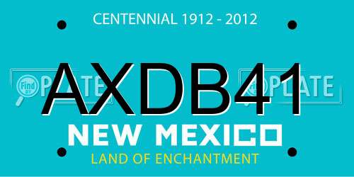 AXDB41 New Mexico License Plate