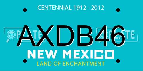 AXDB46 New Mexico License Plate