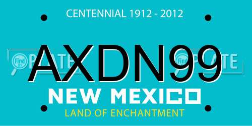 AXDN99 New Mexico License Plate