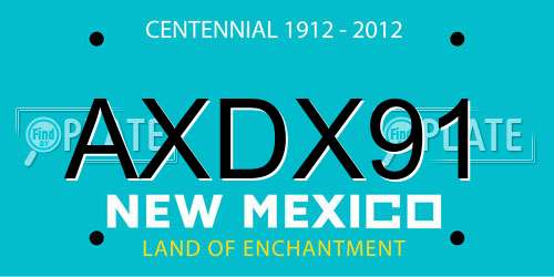 AXDX91 New Mexico License Plate