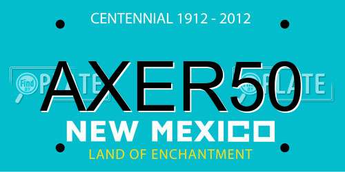 AXER50 New Mexico License Plate