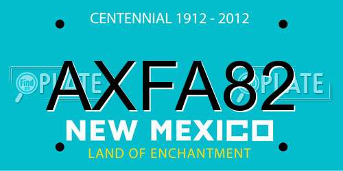 AXFA82 New Mexico License Plate