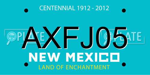 AXFJ05 New Mexico License Plate