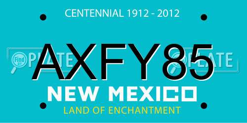 AXFY85 New Mexico License Plate