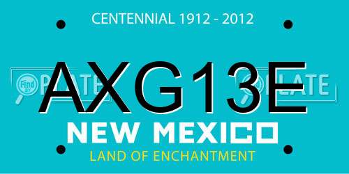 AXG13E New Mexico License Plate