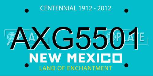 AXG5501 New Mexico License Plate
