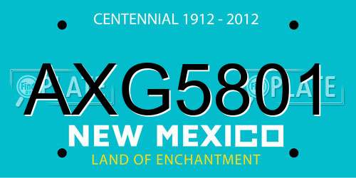 AXG5801 New Mexico License Plate
