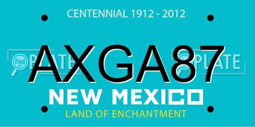 AXGA87 New Mexico License Plate