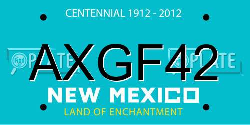AXGF42 New Mexico License Plate