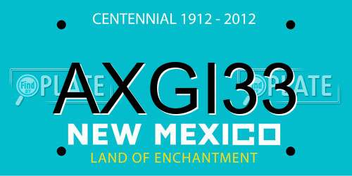 AXGI33 New Mexico License Plate