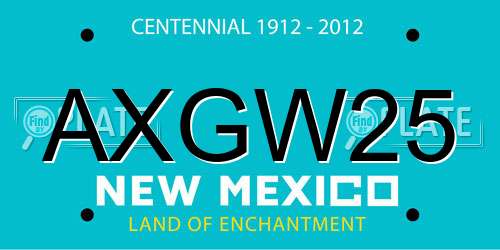 AXGW25 New Mexico License Plate