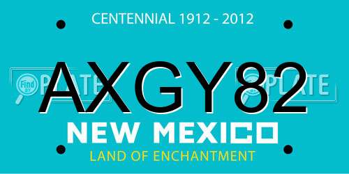 AXGY82 New Mexico License Plate