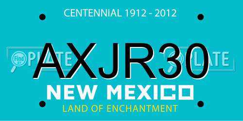 AXJR30 New Mexico License Plate