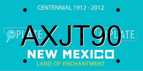 AXJT90 New Mexico License Plate