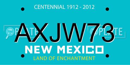 AXJW73 New Mexico License Plate