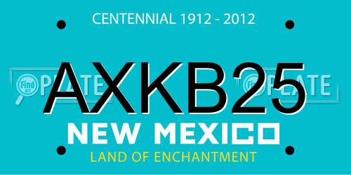 AXKB25 New Mexico License Plate
