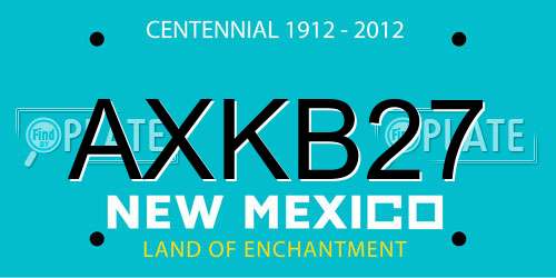 AXKB27 New Mexico License Plate