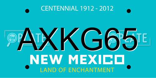 AXKG65 New Mexico License Plate