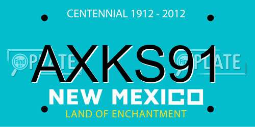 AXKS91 New Mexico License Plate