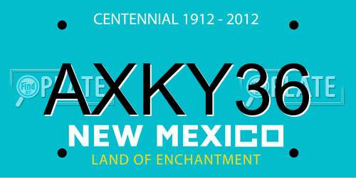 AXKY36 New Mexico License Plate