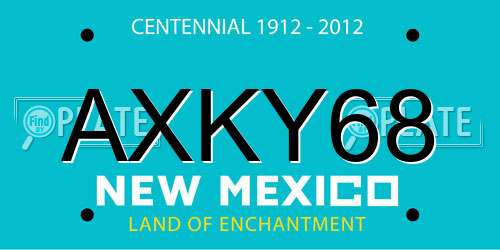 AXKY68 New Mexico License Plate