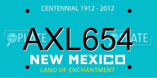 AXL654 New Mexico License Plate