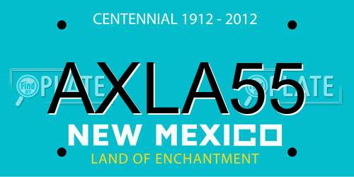 AXLA55 New Mexico License Plate