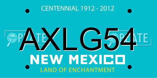 AXLG54 New Mexico License Plate