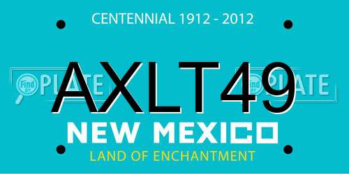 AXLT49 New Mexico License Plate