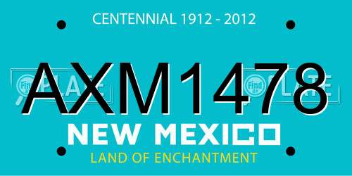 AXM1478 New Mexico License Plate